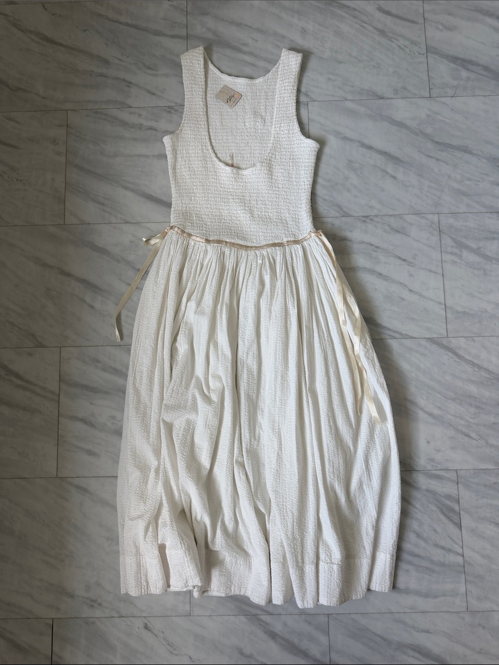 NWT Free People Cream Sleeveless Dress - Picture 2 of 3